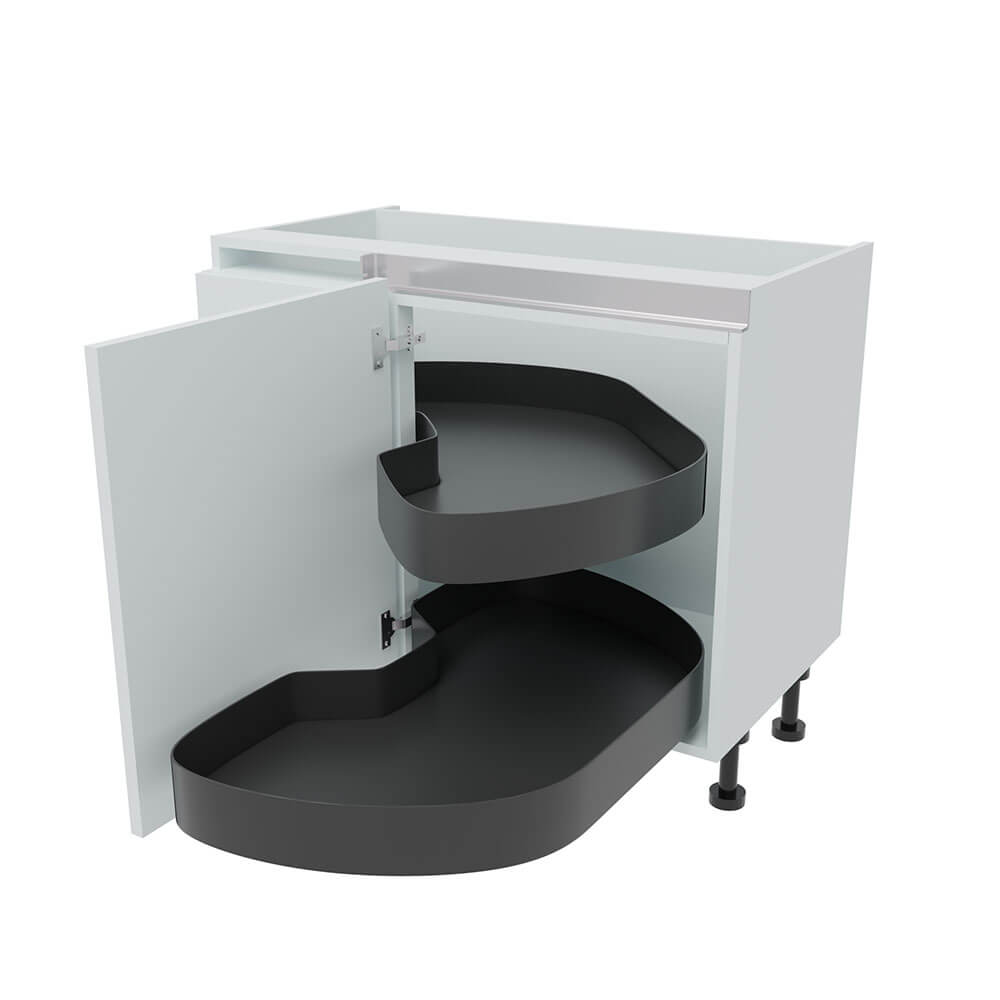1000mm True Handleless Highline Corner Base Unit - LAVA Corner Pull Out Shelving - 600mm RH Hand Door