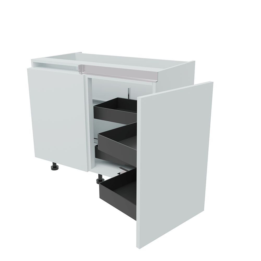 1000mm True Handleless Highline Corner Base Unit - Planero Swing Out Corner - 500mm Door (Left Blank)