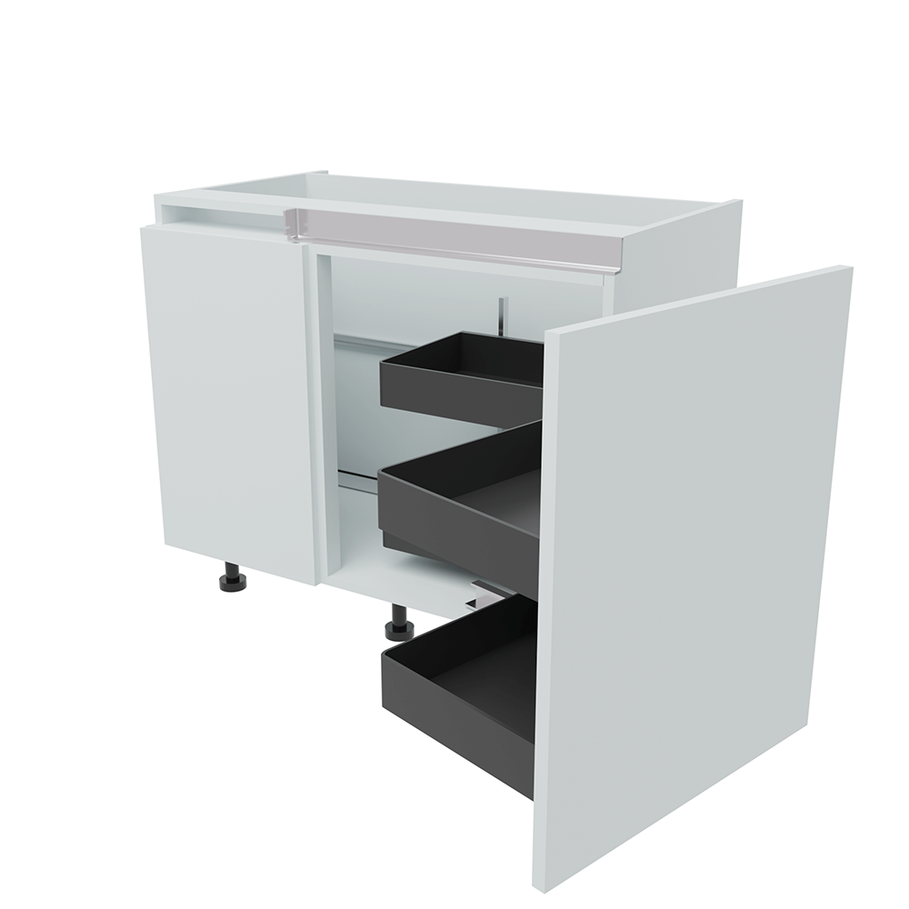 1000mm True Handleless Highline Corner Base Unit - Planero Swing Out Corner - 600mm Door (Left Blank)