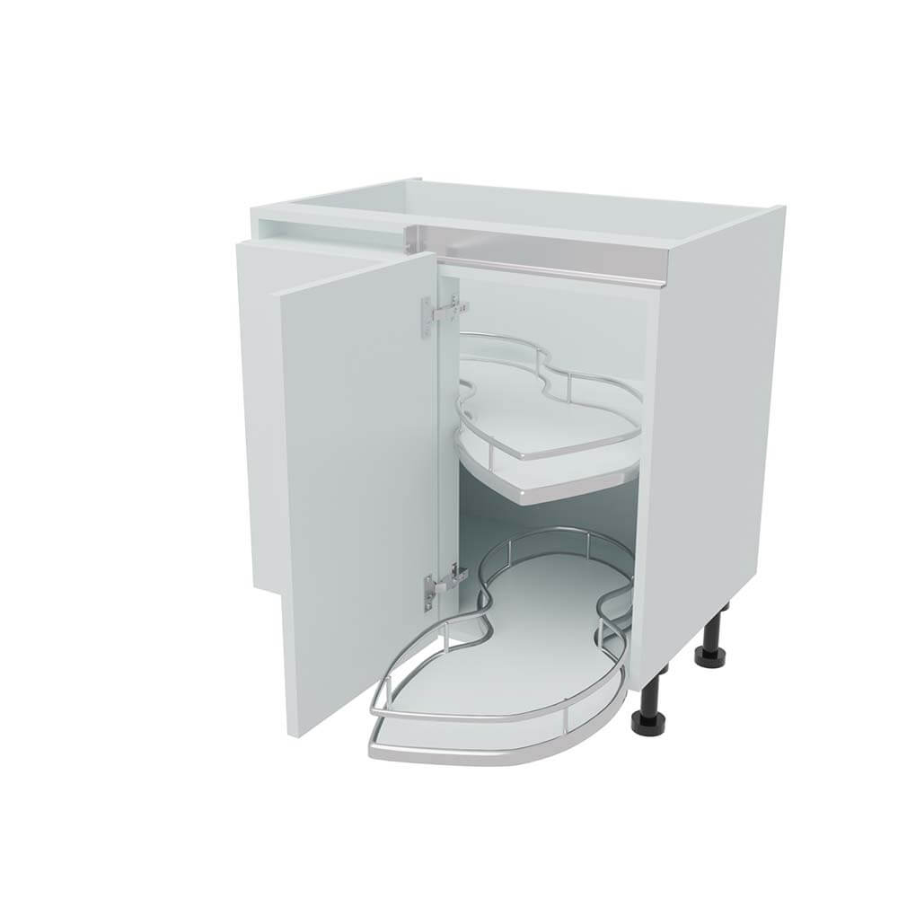 800mm True Handleless Highline Corner Base Unit - Corner Pull Out Shelving - 400mm RH Hand Door