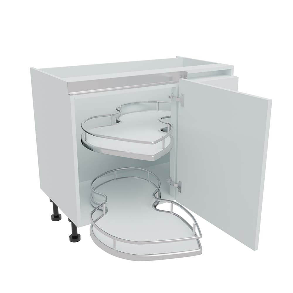 1000mm True Handleless Highline Corner Base Unit - Corner Pull Out Shelving - 600mm Door (Right Blank)