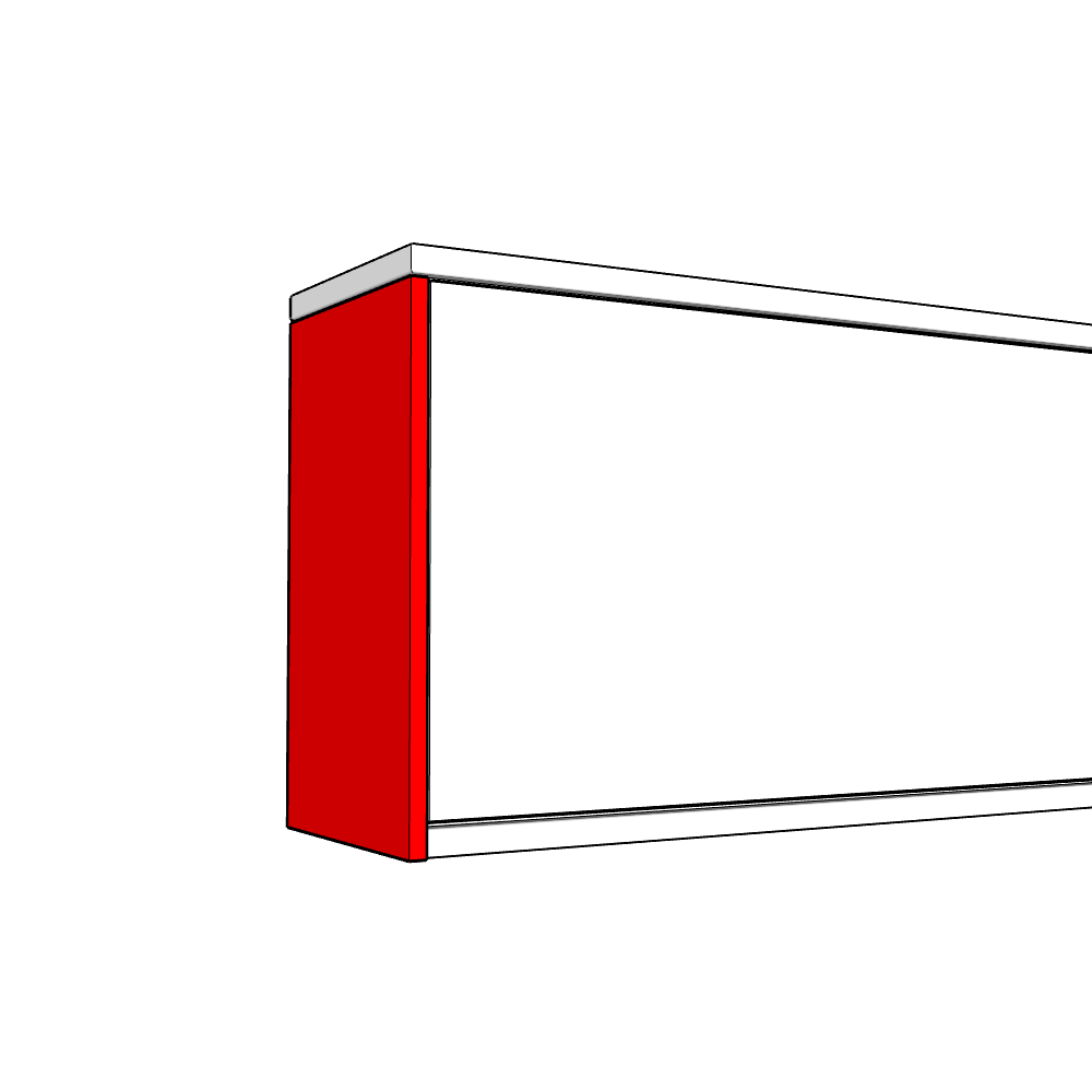 Metro Wall End Panel - Plain - Vertical Grain/Pattern - LOW - TYPE B