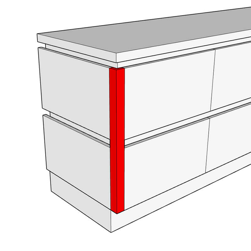 Senza External Corner Post - 685 x 46 x 46mm