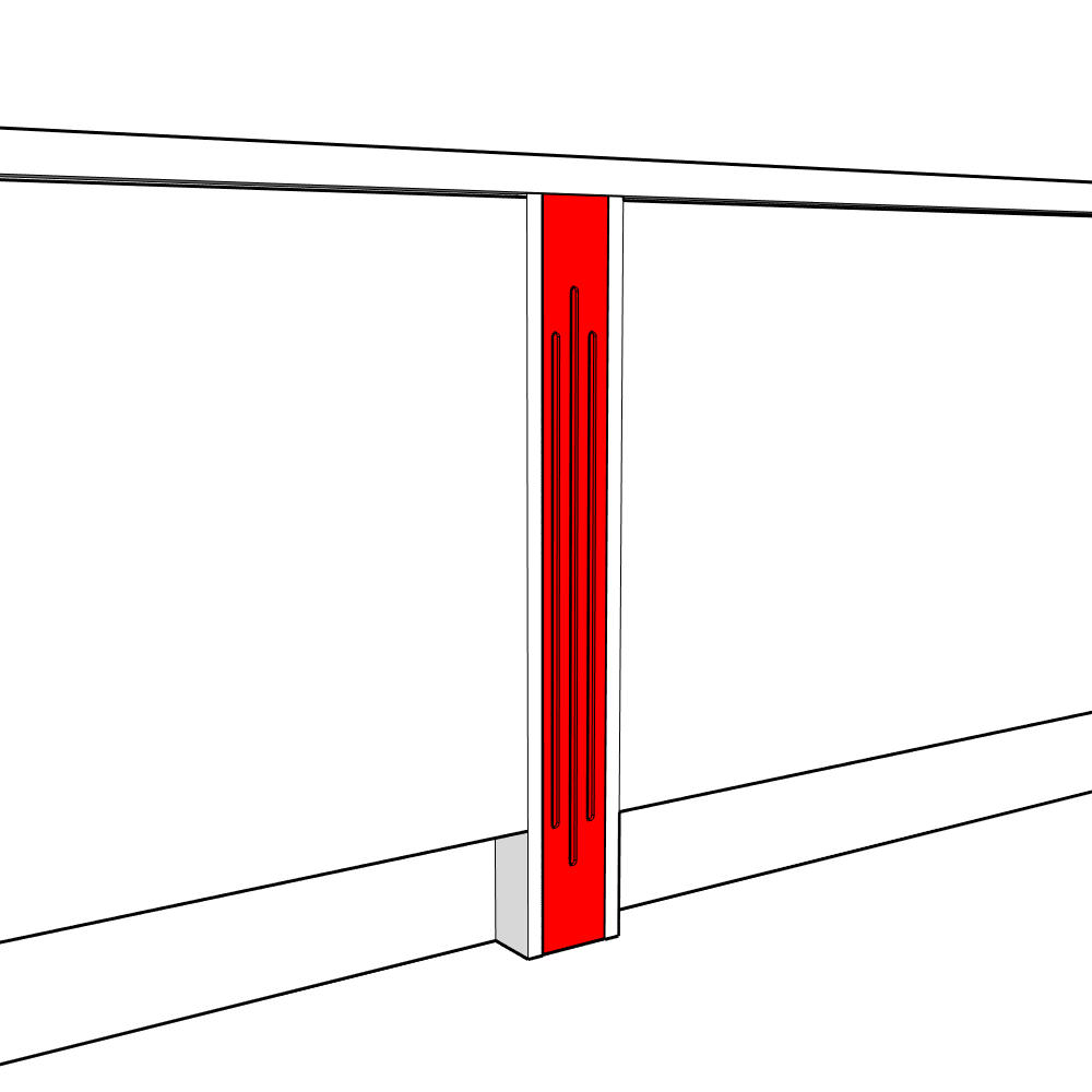 Hembury Fluted Pilaster - 900 x 100 x 18mm