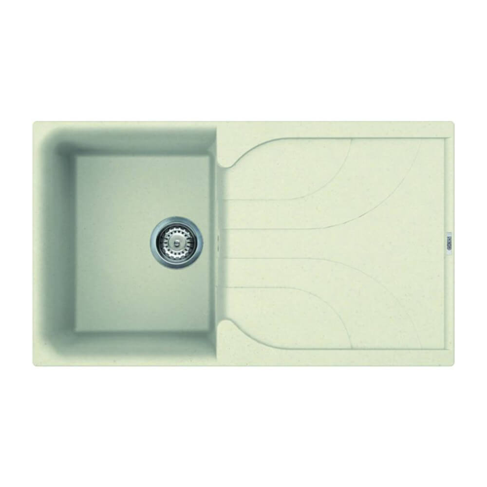 Single Small Bowl Inset Sink- Quartz Cream