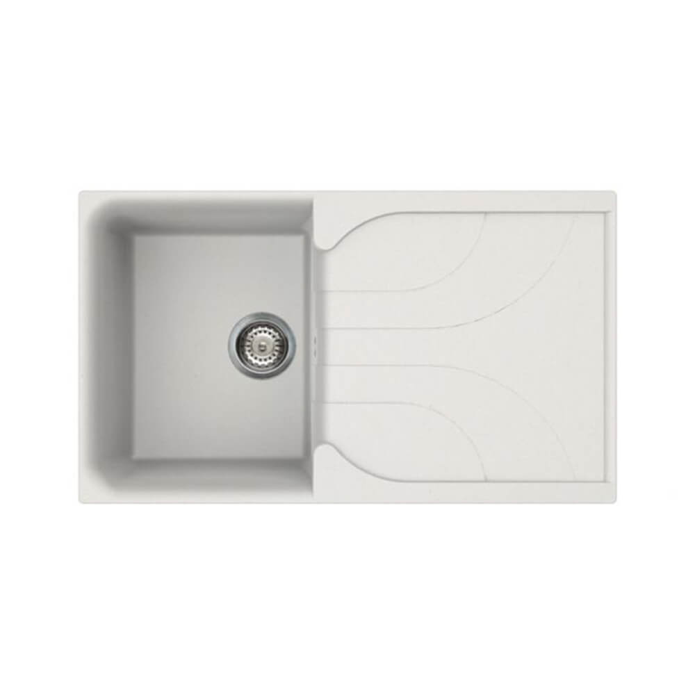 Single Small Bowl Inset Sink- Quartz White