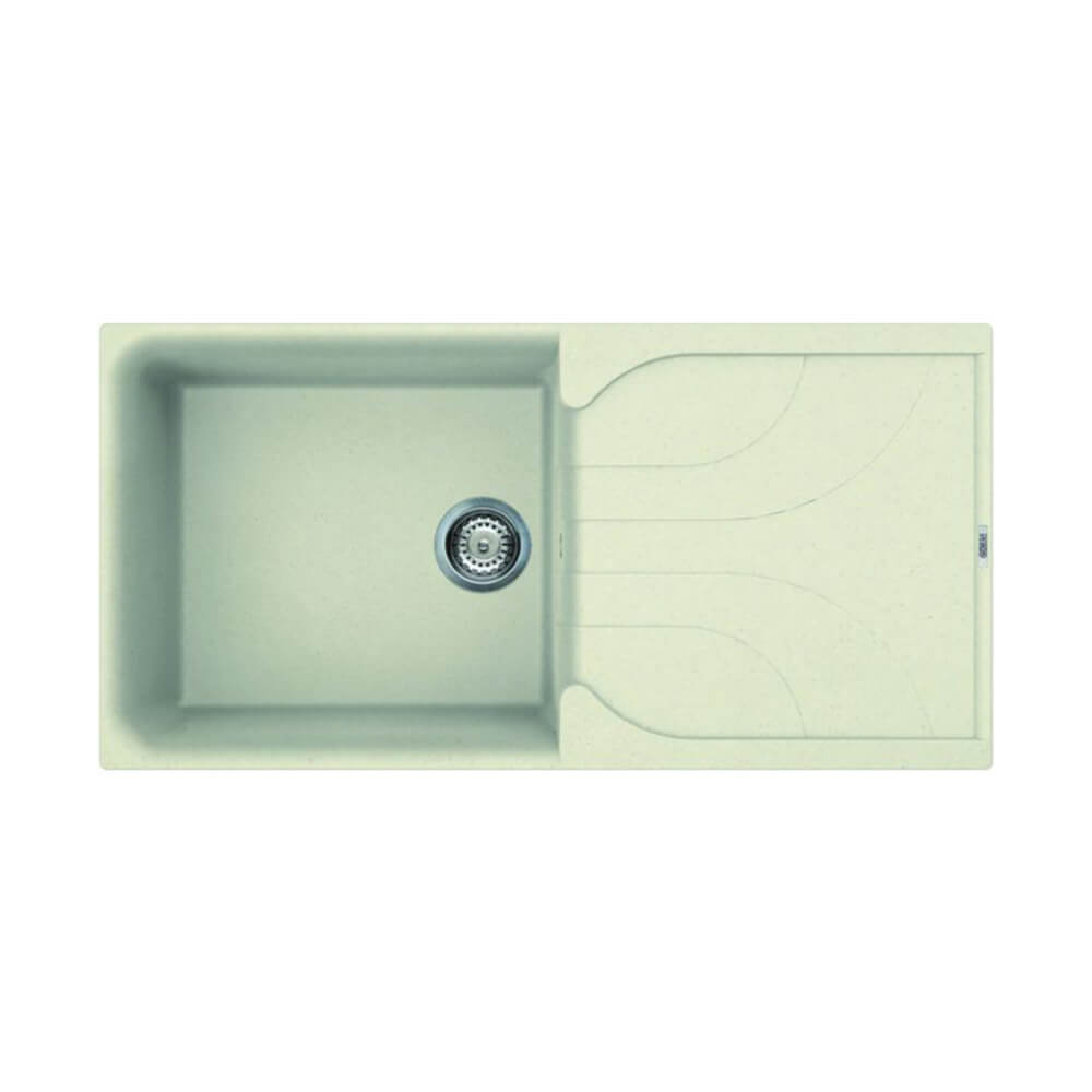 Single Large Bowl Inset Sink - Quartz Cream