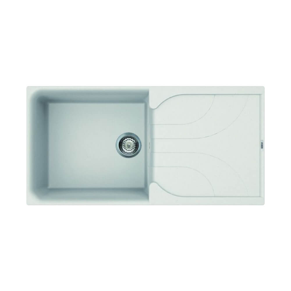Single Large Bowl Inset Sink - Quartz White