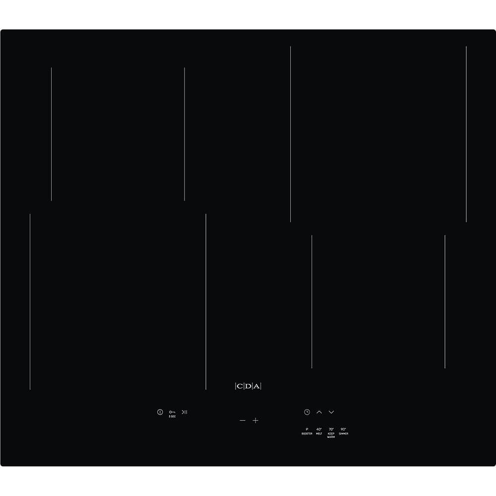 CDA HN6112FR 4 Zone Induction Hob, Front Touch Control, Slim Depth