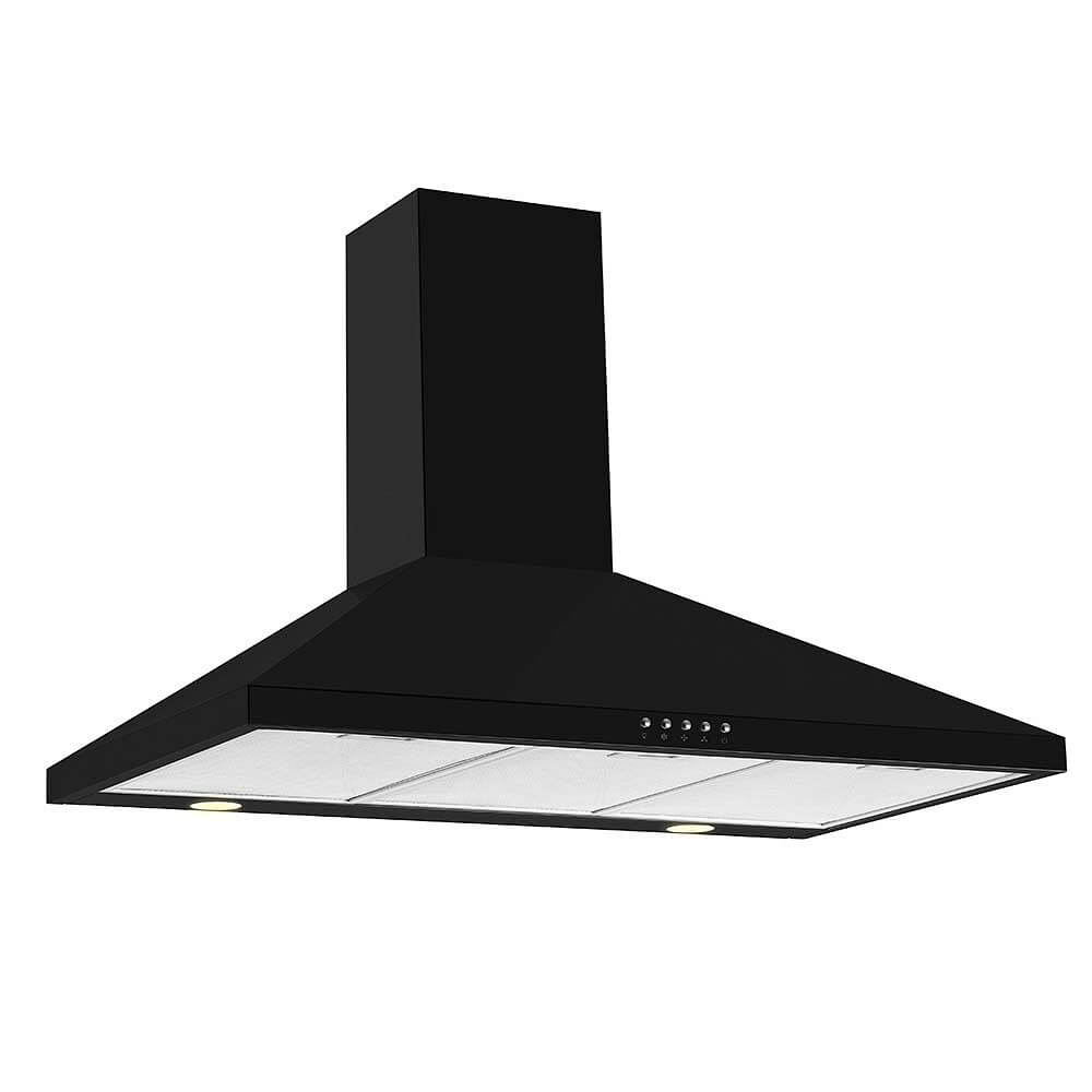 CDA ECH93BL - 90cm Chimney Extractor, 3 speeds, LED lighting, Black