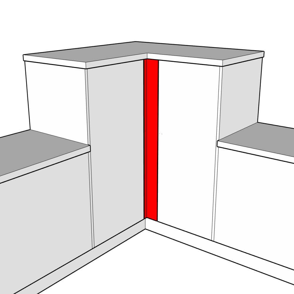 Lucca Adjustable Corner Post Set - 1245 x 100 x 18mm (x2)