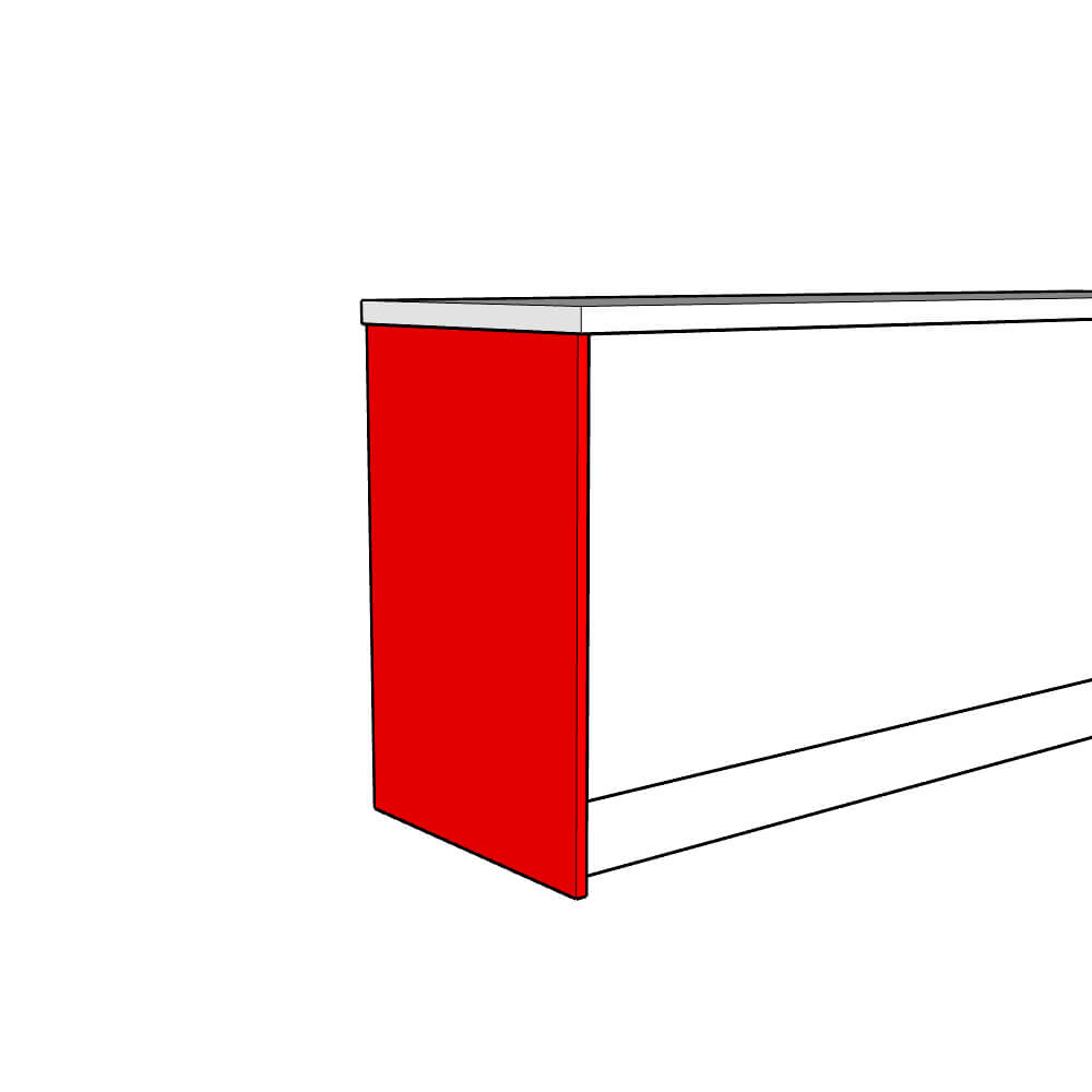 Lucca Base End Panel - Plain - Standard Height - 890 x 625 x 18mm