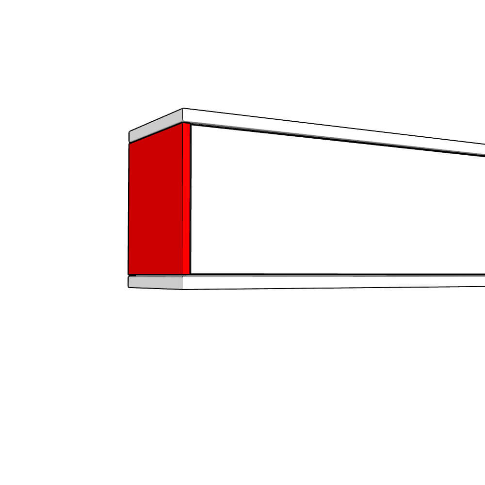 Lucca Bridging Wall Unit End Panel - Plain - 360 Height - TYPE A