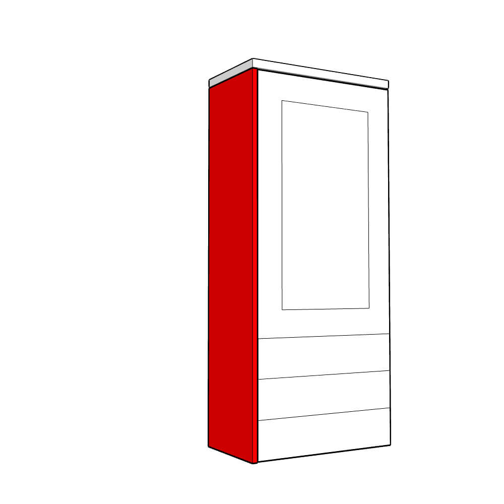 Lucca Dresser End Panel - Plain - To suit HIGH height Dresser Unit (1430 x 350 x 18mm)
