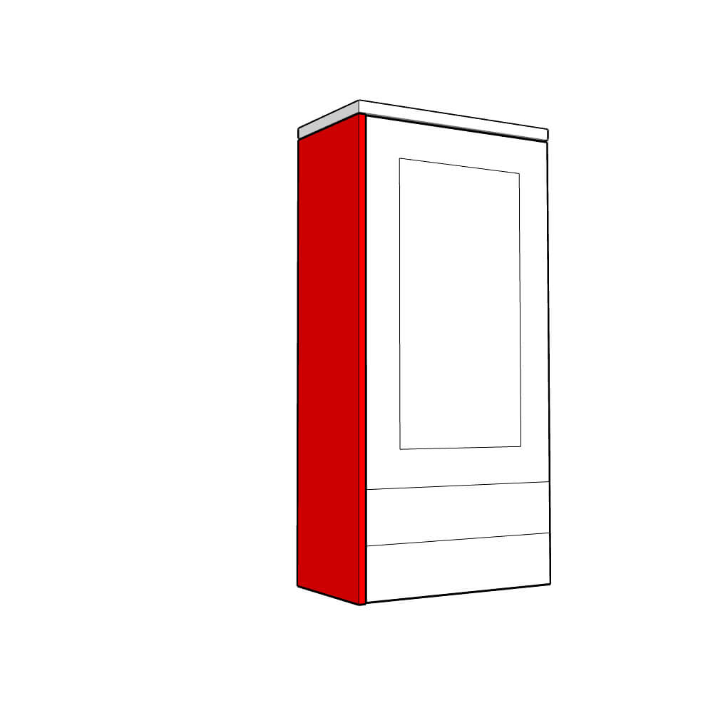Lucca Dresser End Panel - Plain - To suit MEDIUM height Dresser Unit (1250 x 350 x 18mm)