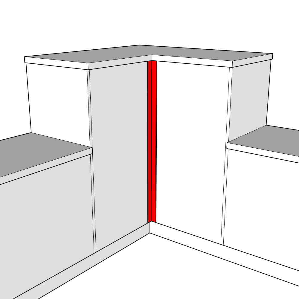 Lucca Fixed Size Corner Post Set - 1245 x 60 x 60mm