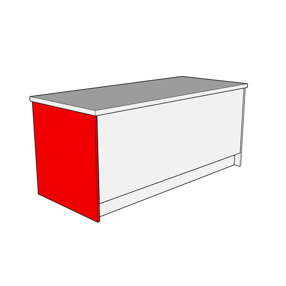 Lucca Island End Panel - Plain - 890 x 860 x 18mm