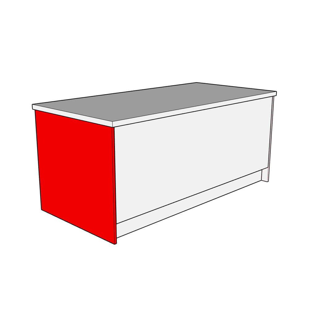 Lucca Island End Panel - Plain - 890 x 960 x 18mm