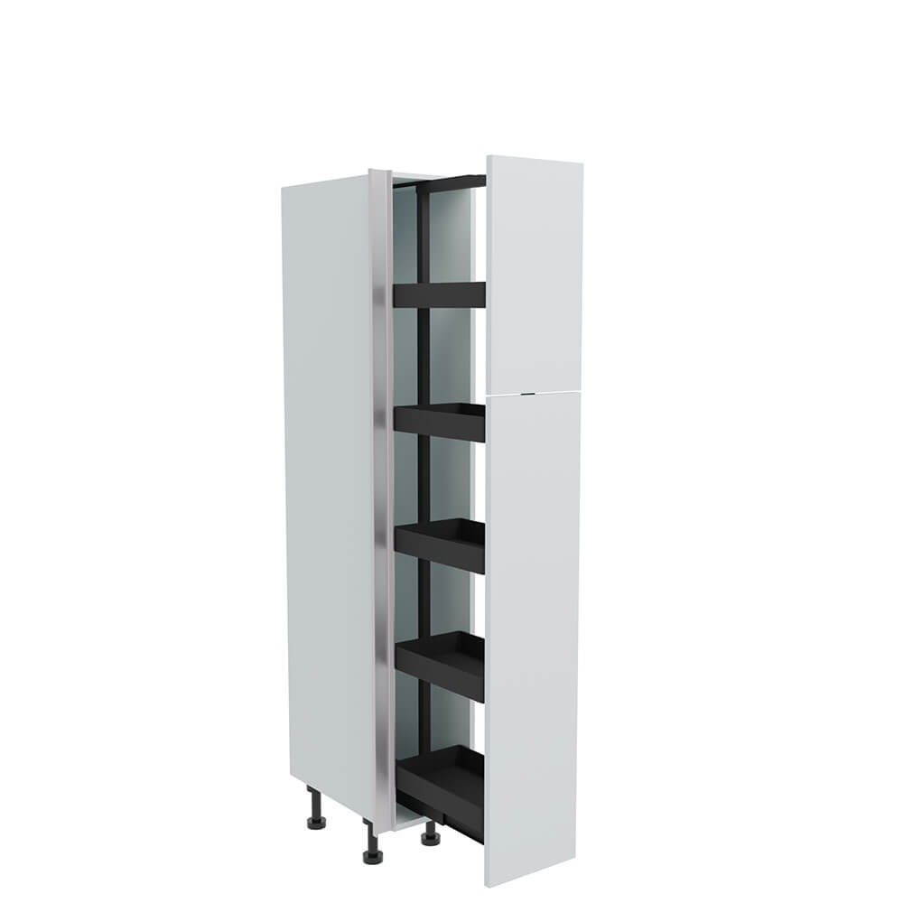 300mm True Handleless Tall Planero Pull Out Larder Unit - 570mm Top Door (Low) - LH Profile