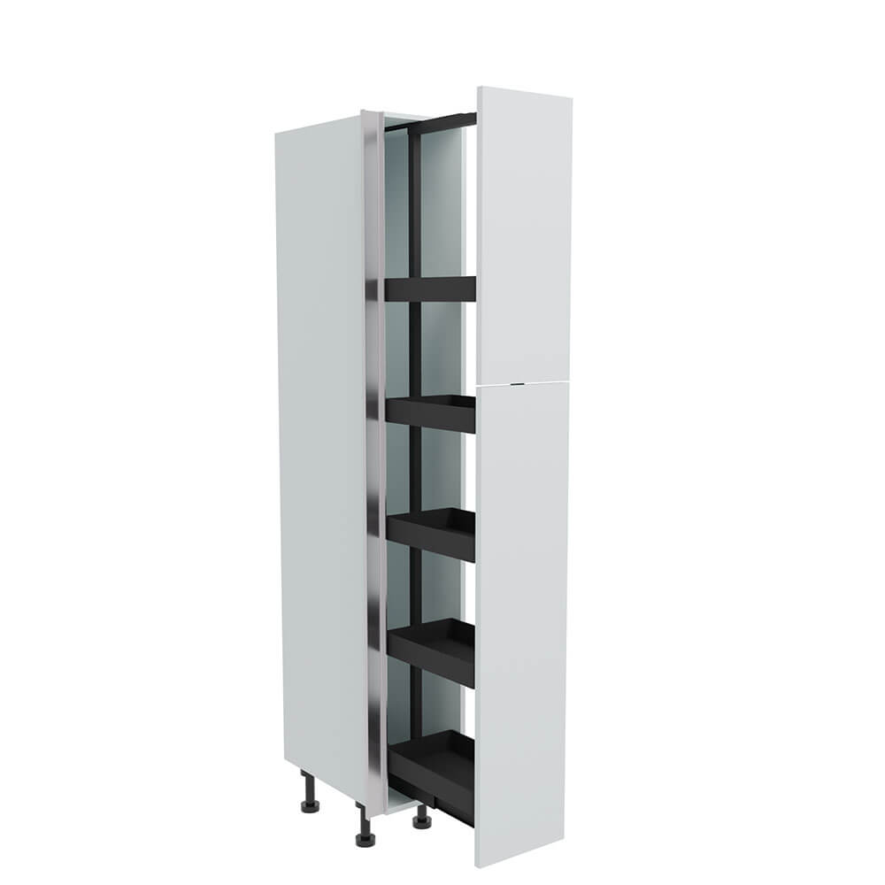 300mm True Handleless Tall Planero Pull Out Larder Unit - 715mm Top Door (Medium) - LH