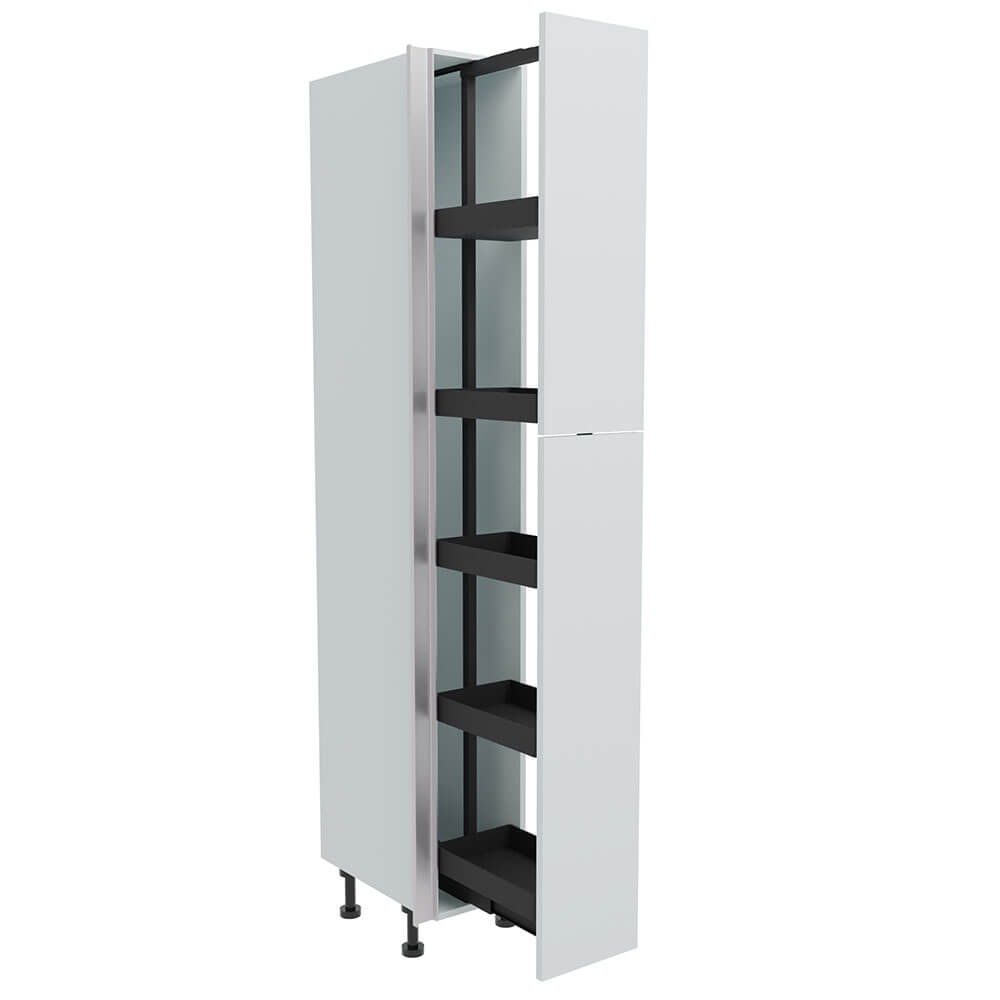 300mm True Handleless Tall Planero Pull Out Larder Unit - 900mm Top Door (High) - LH Profile