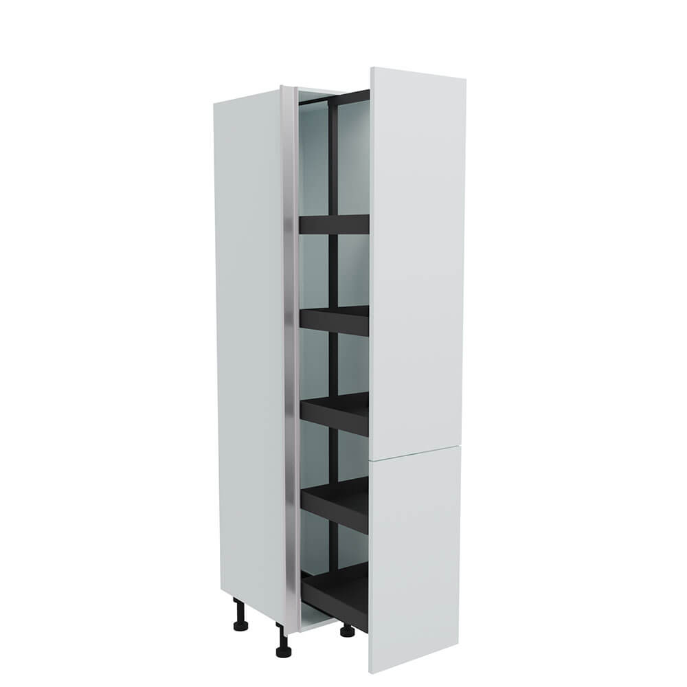 400mm True Handleless Tall Planero Pull Out Larder Unit - 720mm Lower Door (Medium) - LH Profile