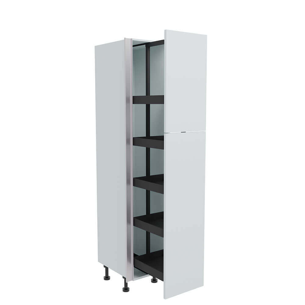 400mm True Handleless Tall Planero Pull Out Larder Unit - 720mm Top Door (Medium) - LH Profile