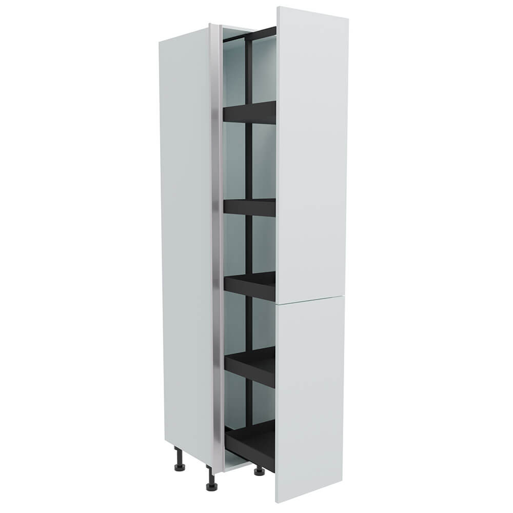 400mm True Handleless Tall Planero Pull Out Larder Unit - 895mm Lower Door (High) - LH Profile