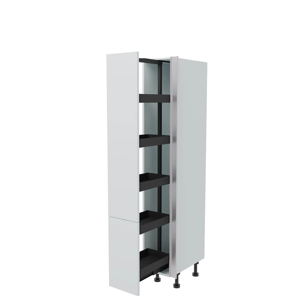 300mm True Handleless Tall Planero Pull Out Larder Unit - 570mm Lower Door (Low) - RH Profile