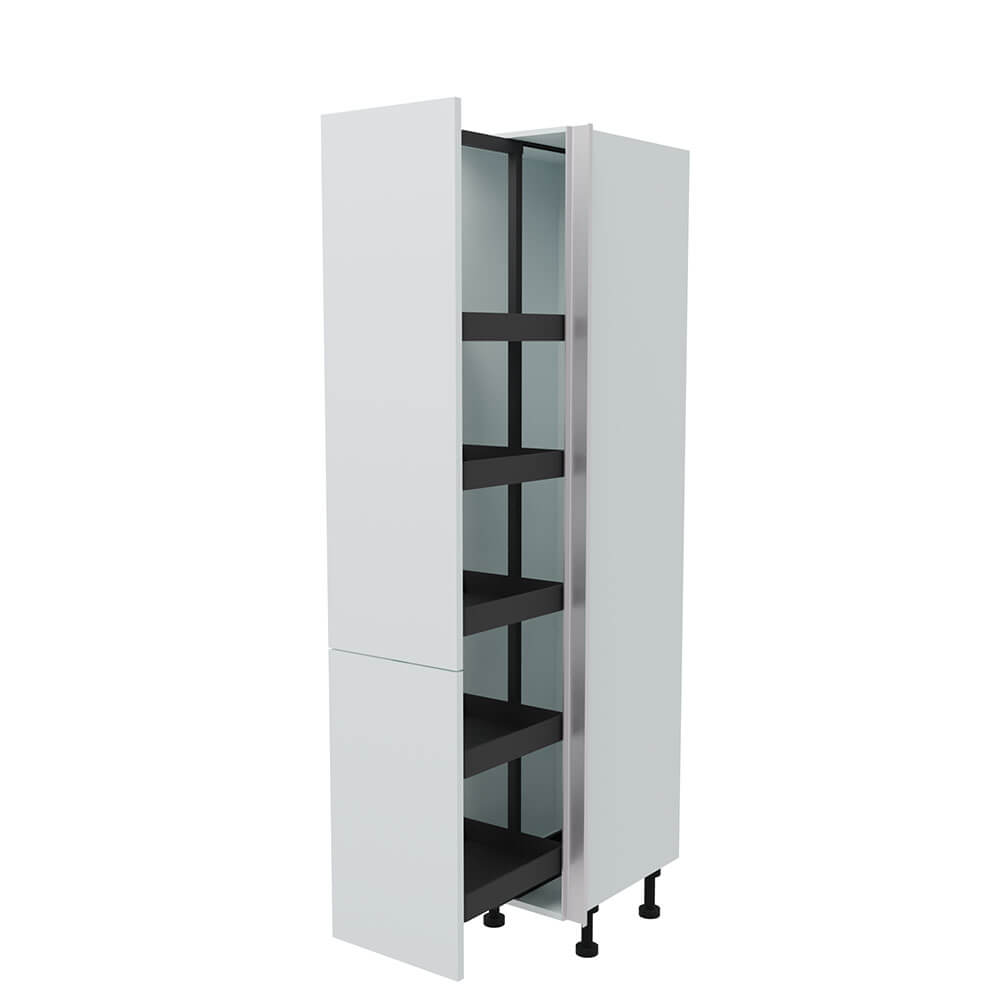 400mm True Handleless Tall Planero Pull Out Larder Unit - 720mm Lower Door (Medium) - RH Profile