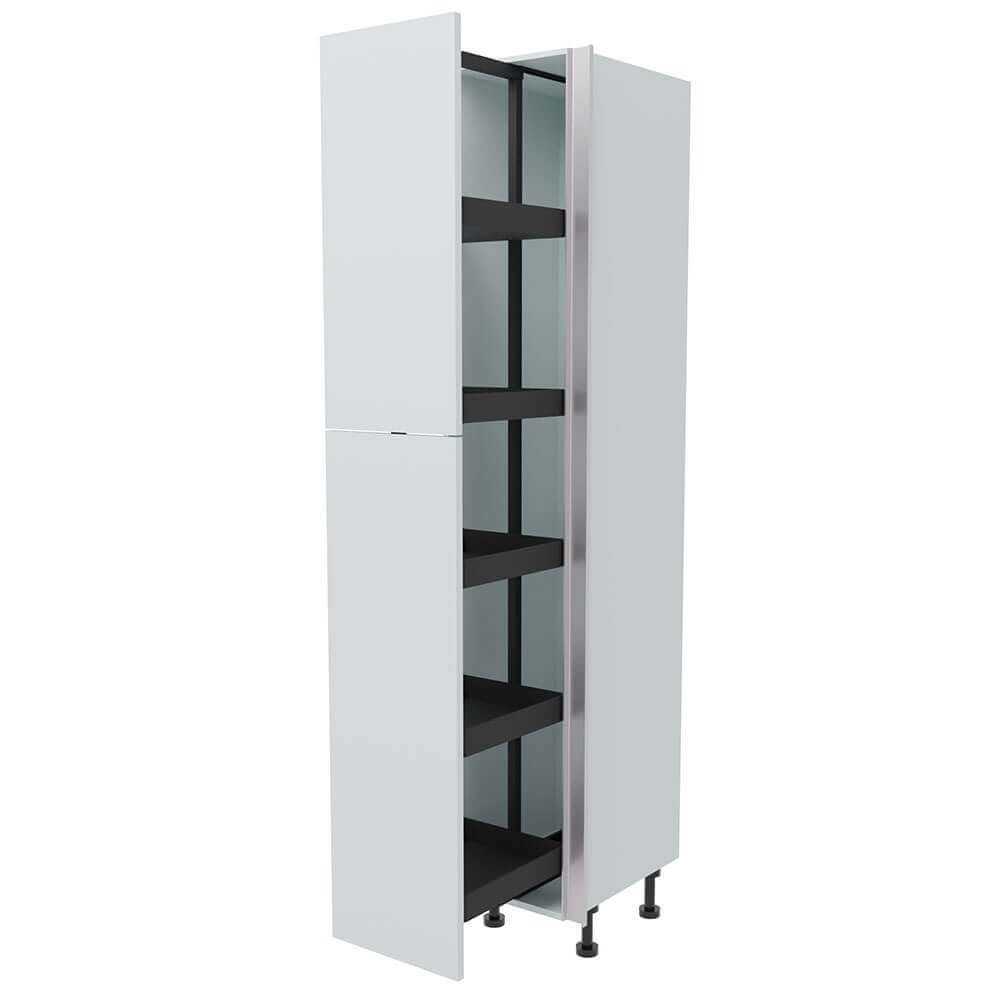 400mm True Handleless Tall Planero Pull Out Larder Unit - 900mm Top Door (High) - RH Profile
