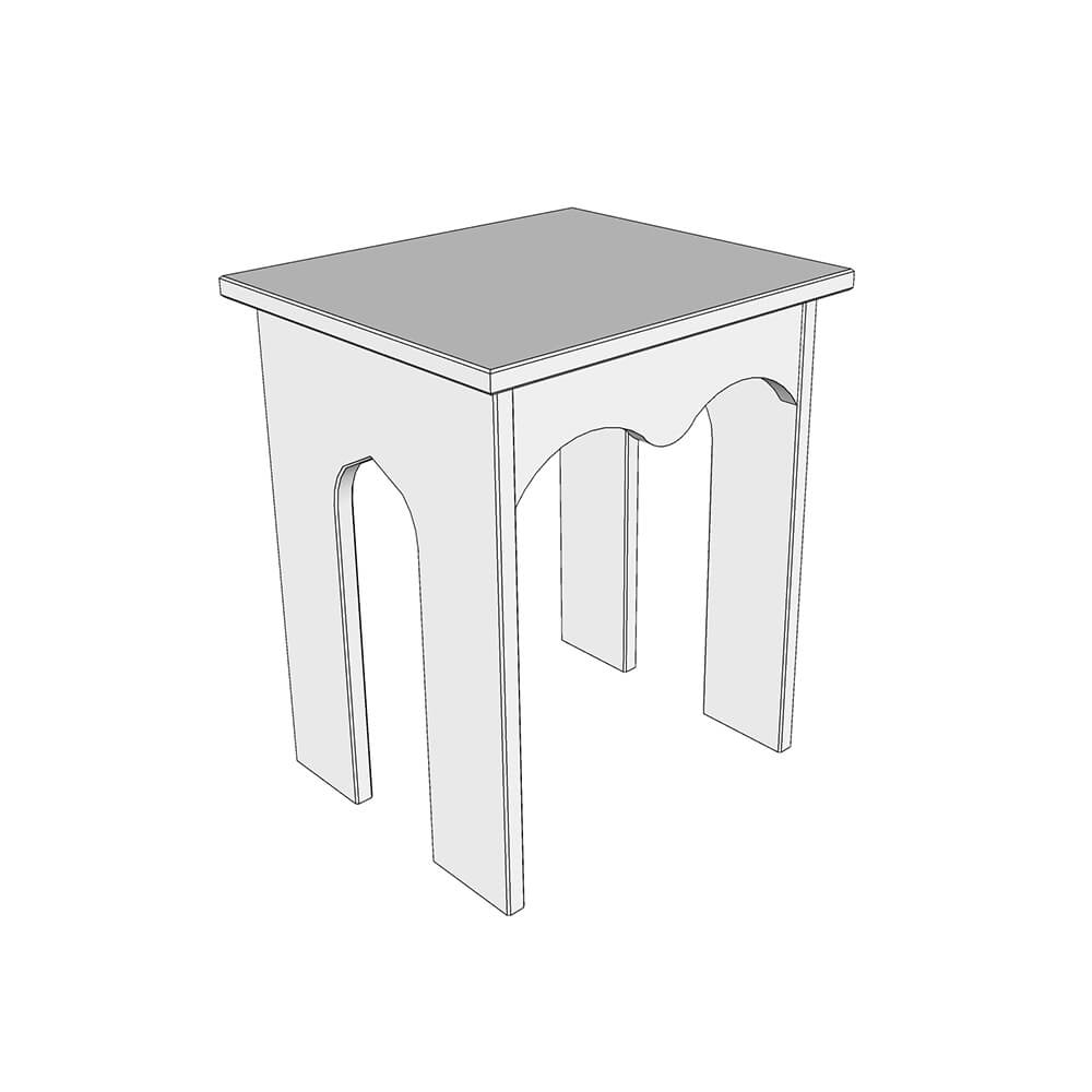 Padstow Stool - 400mm(L) x 350mm(W) x 470mm(H)