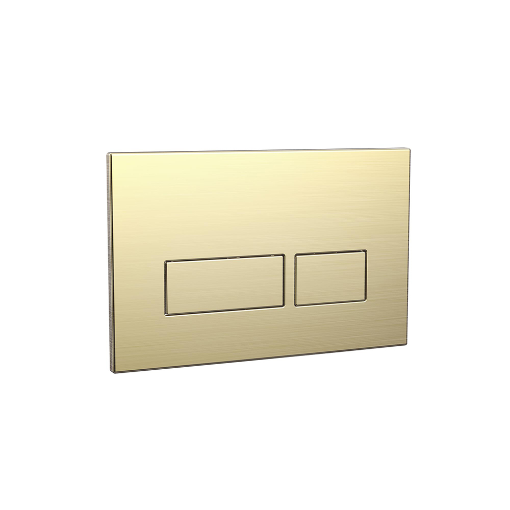 Square Brushed Brass Dual Flush Button