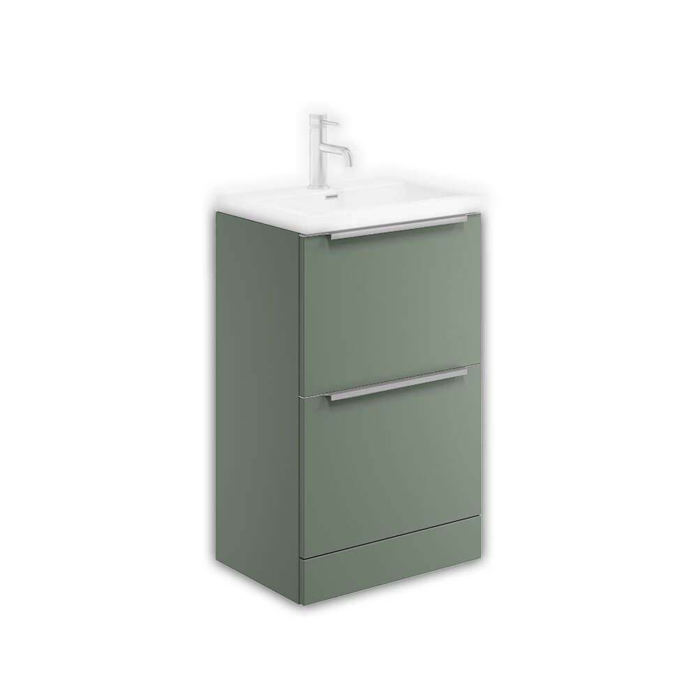 Muro 500mm Floorstanding Basin Cabinet - Reed Green (Component)