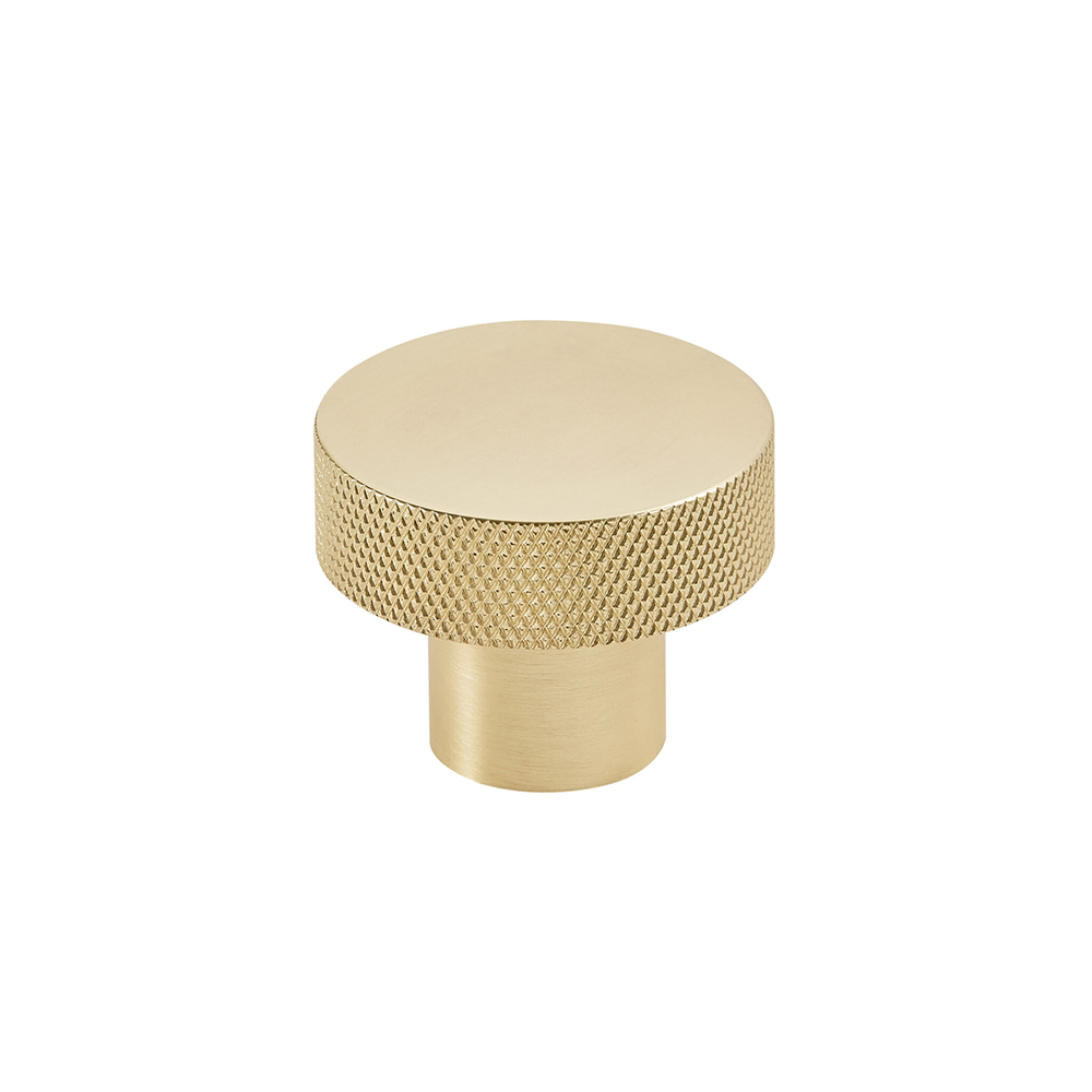 Knurled Round 42.5mm - Brushed Brass