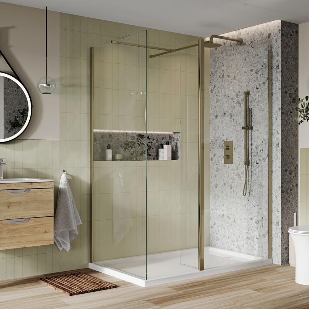 S8 - Brass Brushed Flipper Panel - Clear Glass