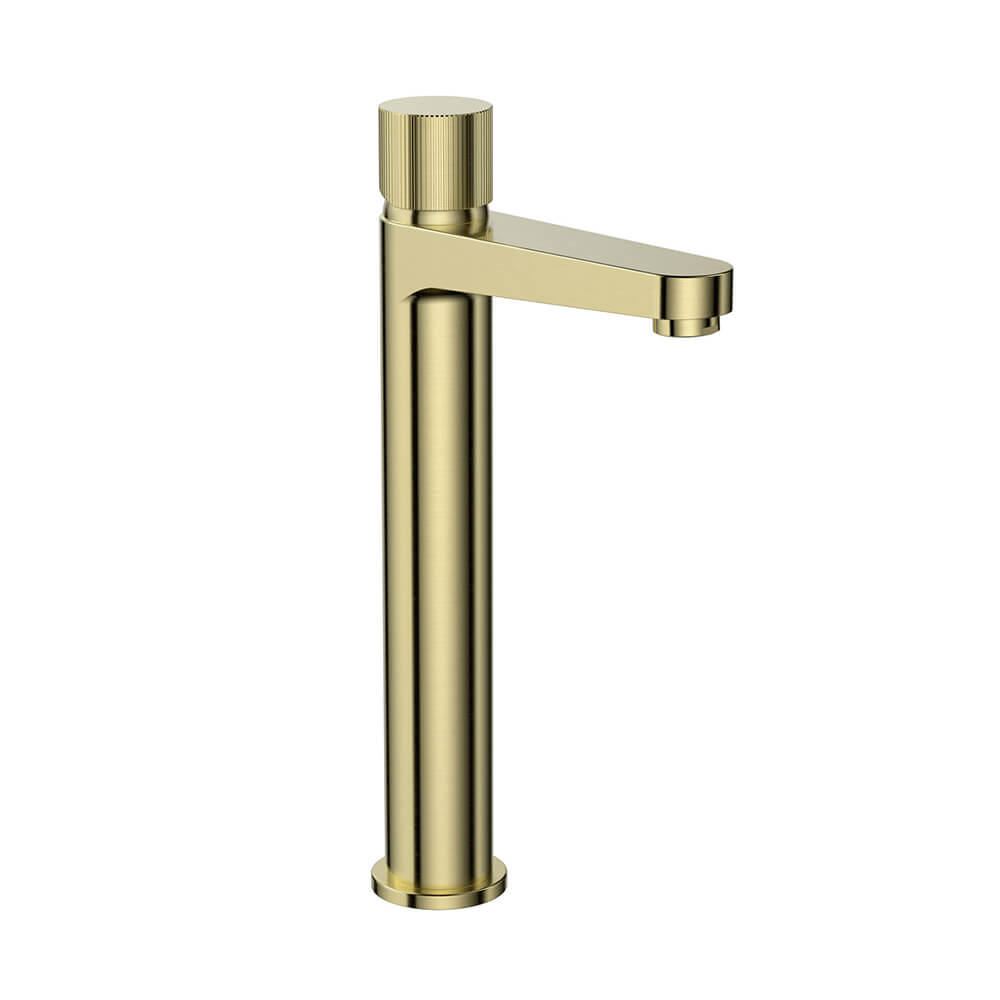 Koko Tall Mono Basin Mixer Tap - Brass
