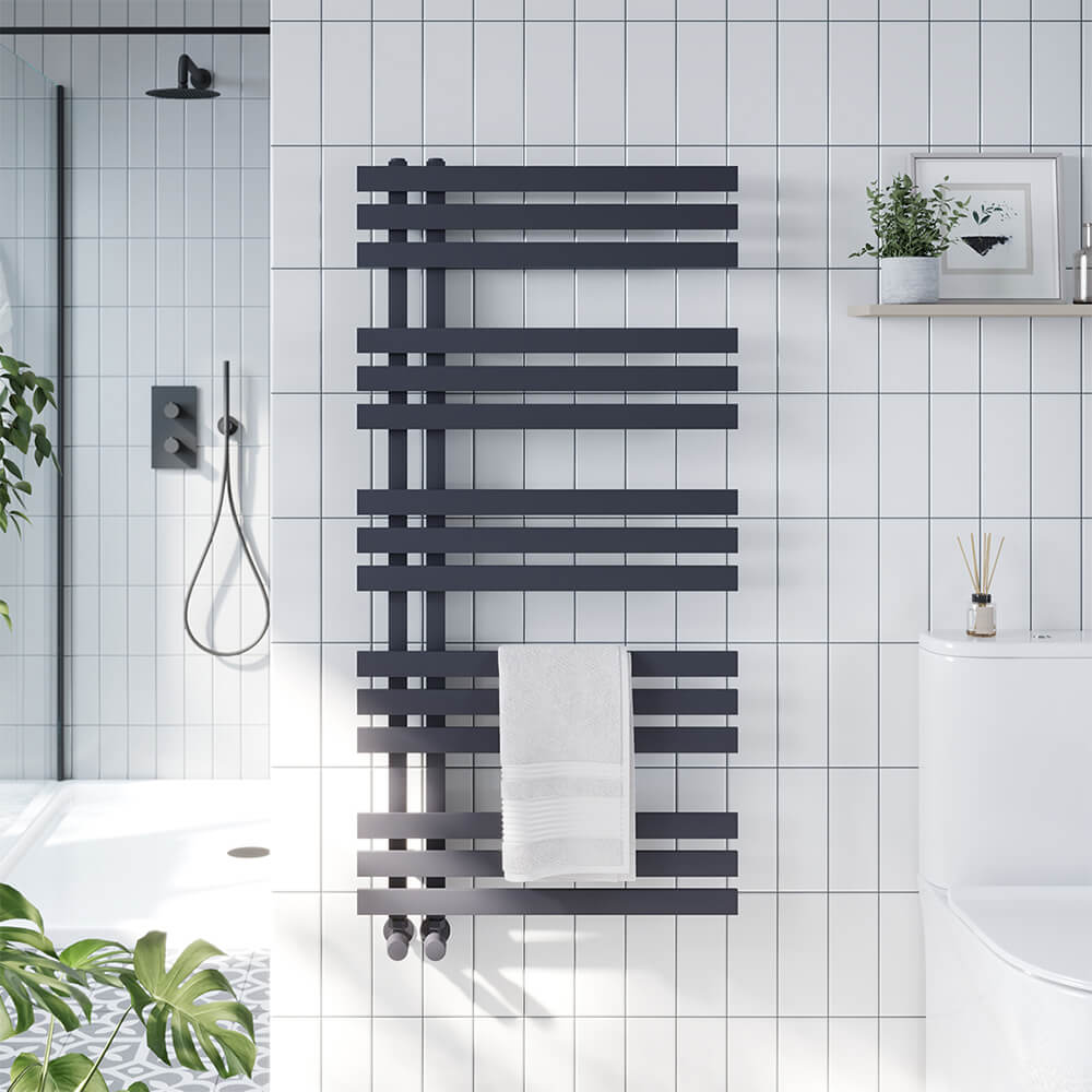 Elizabeth Towel Radiator - Carbon Anthracite  - 500mm Width Options