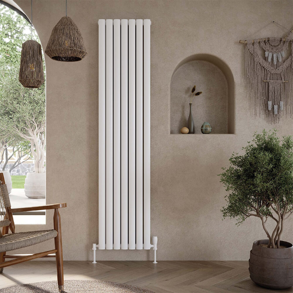 Apex Vertical Designer Radiator - Single - White - Various Sizes