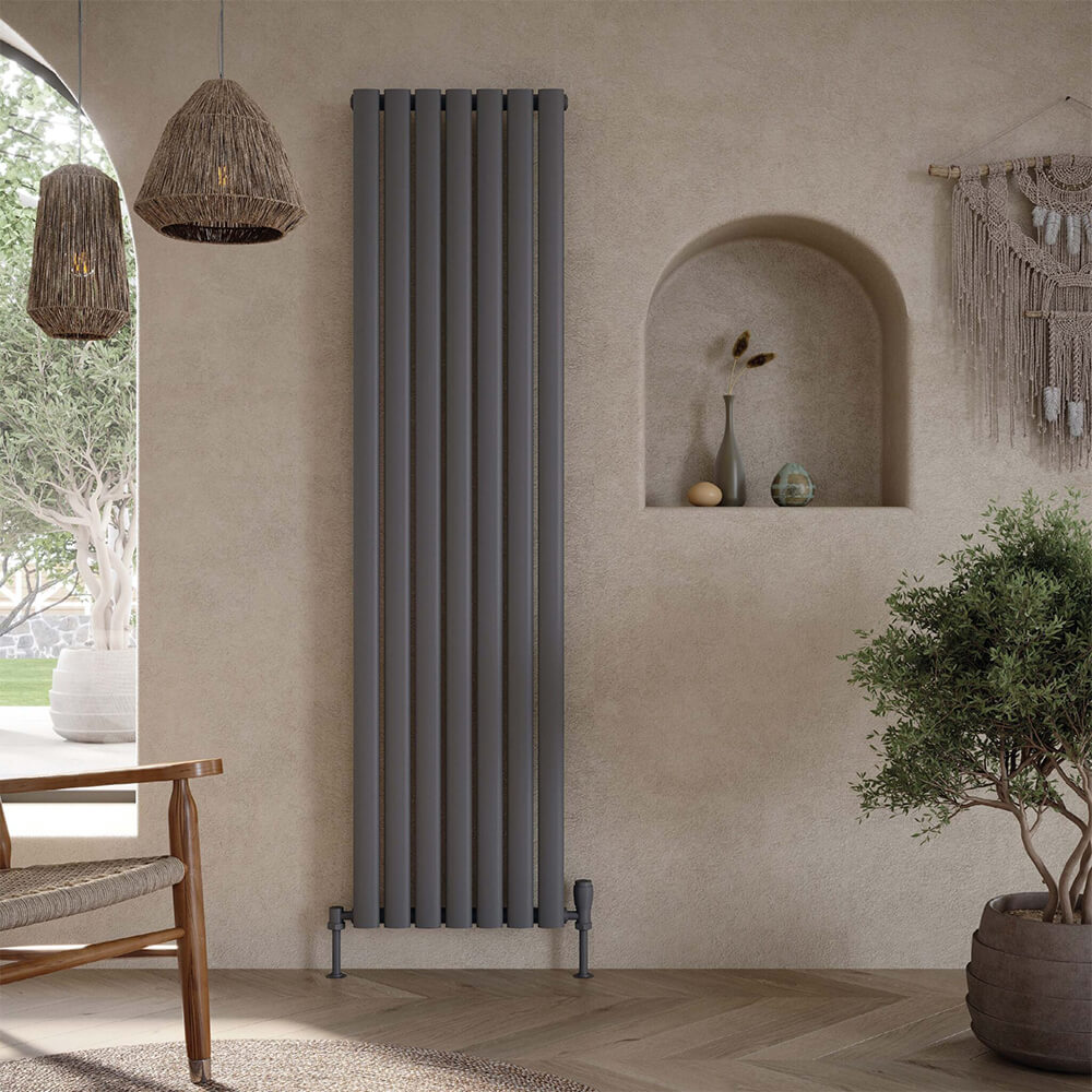 Apex Vertical Designer Radiator - Single - Anthracite - Various Sizes