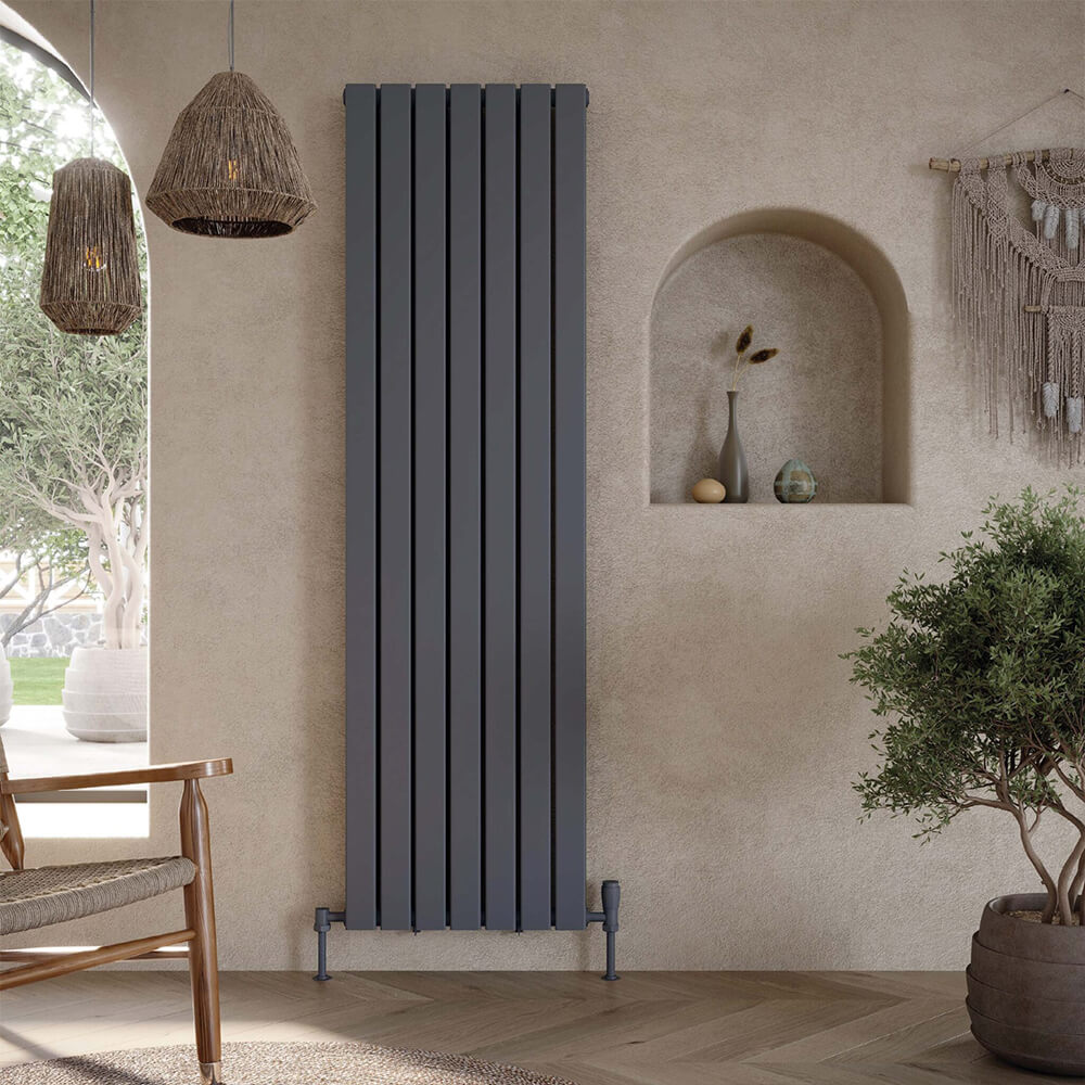 Bravo Vertical Designer Radiator - Double - Anthracite - Various Sizes