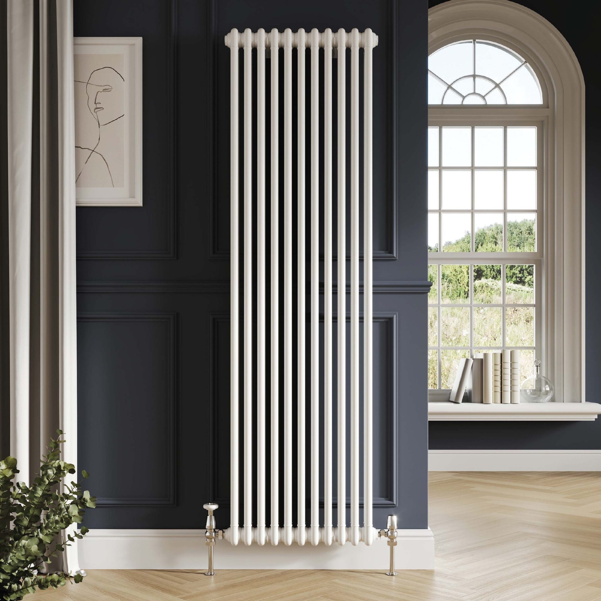 2 Column Vertical Designer Radiator - White - Various Sizes