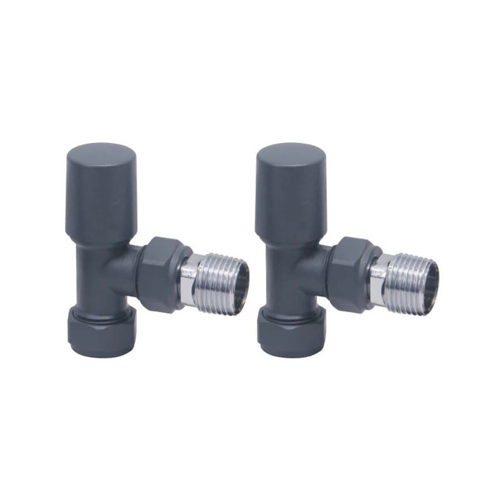 Anthracite Towel Rail Valves Angled (Pair)