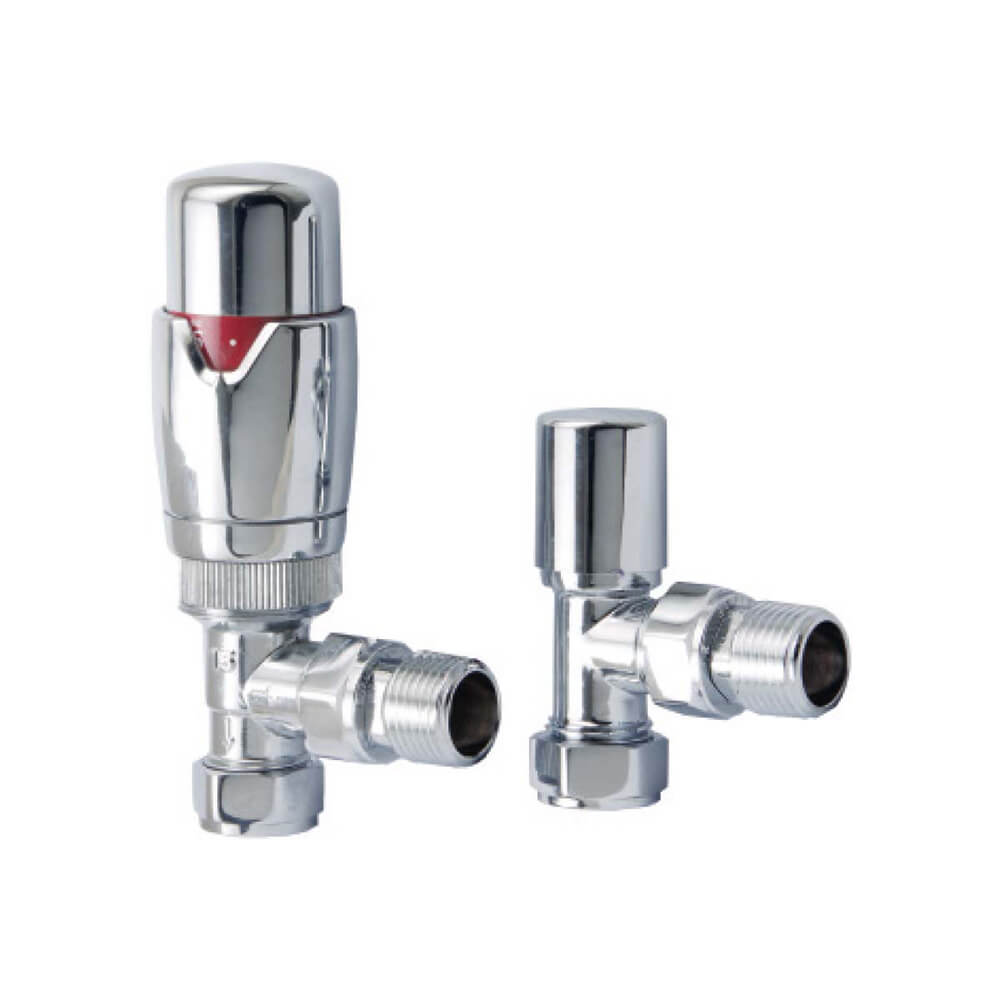 Chrome Radiator Designer Valves Angled (Pair)
