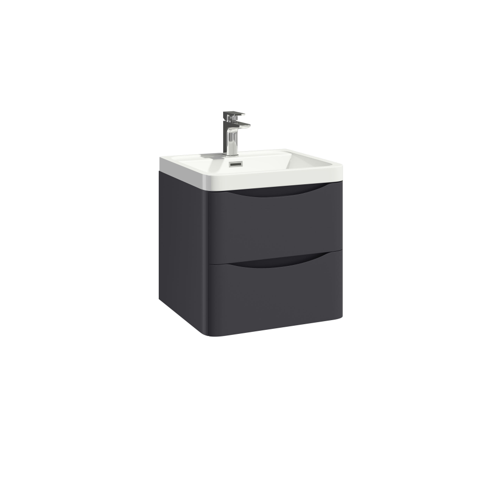 Bella 500 Wall Cabinet with Countertop - High Gloss White (Complete)