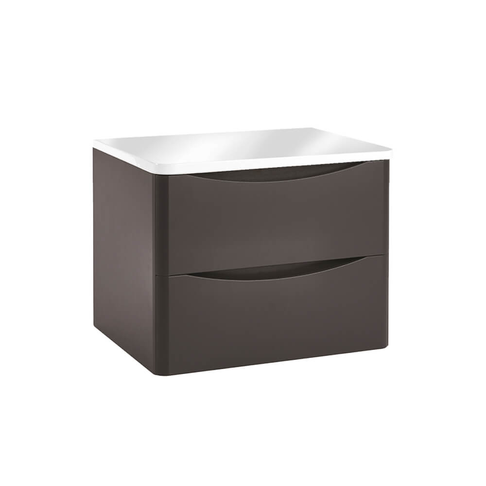 Bella 600 Wall Cabinet with Countertop - Matte Grey (Complete)