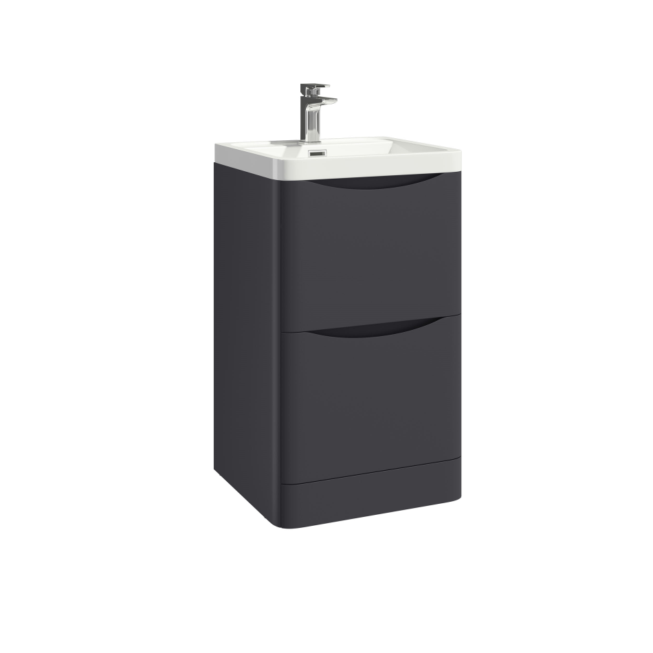 Bella 500 Floor Cabinet with Basin - Matte Grey (Complete)