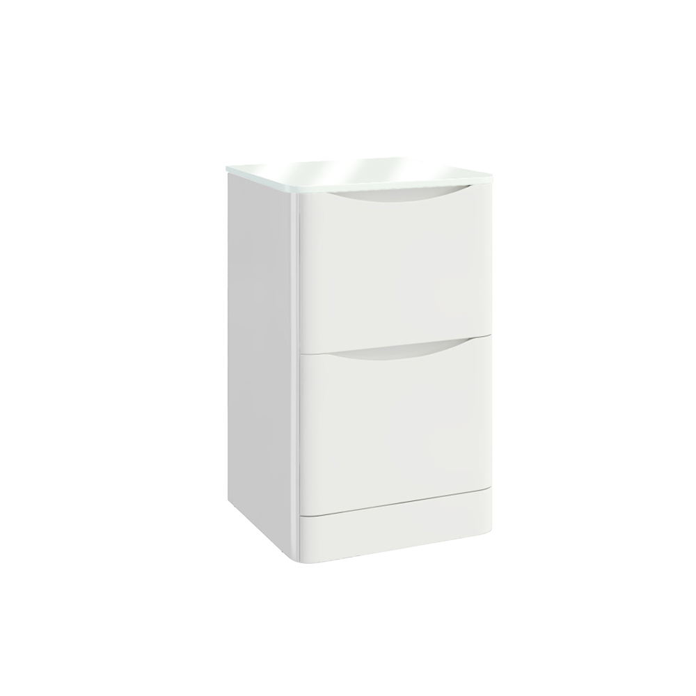 Bella 500 Floor Cabinet with Counter Top - High Gloss White (Complete)