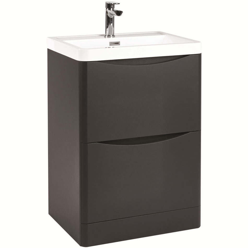 Bella 600 Floor Cabinet with Basin - Matte Grey (Complete)