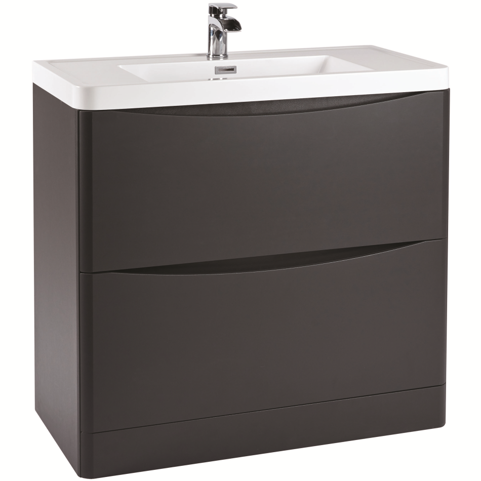 Bella 900 Floor Cabinet with Basin - Matte Grey (Complete)